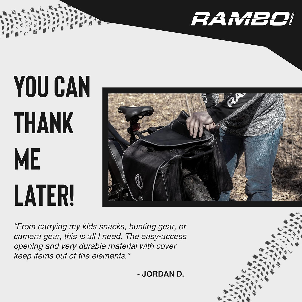Rambo - Bolsa de Almacenamiento para Accesorios de Bicicleta, sillín, Negro, Una Talla