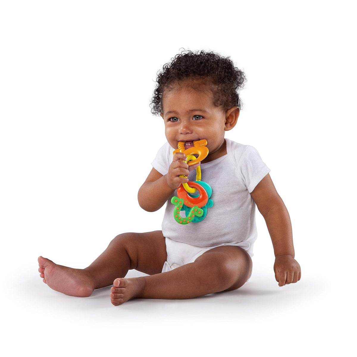 Bright Starts Soothers & Shakers - Set de juguetes para regalo de 7 piezas, sonajeros sin BPA, mordederas y pelotas, unisex, para bebé a partir de 3 meses