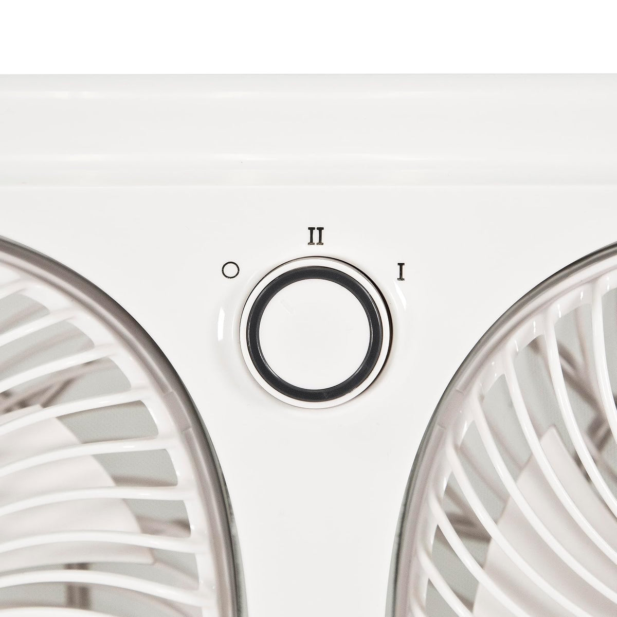Comfort Zone Living Comfort Ventilador de ventana doble de 9 pulgadas con 2 velocidades y cabezales giratorios individualmente de 180°, visualización extraíble para insectos, ideal para el hogar