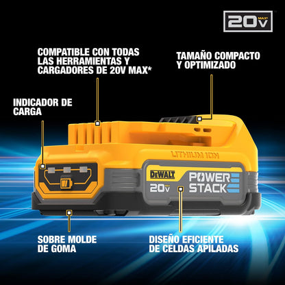 DEWALT Batería Portátil Powerstack 20V máx, 1.7Ah, DCBP034