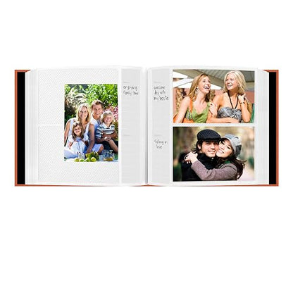 Pioneer 200 Pocket Fabric Frame Cover Photo Album, Tangerine Orange