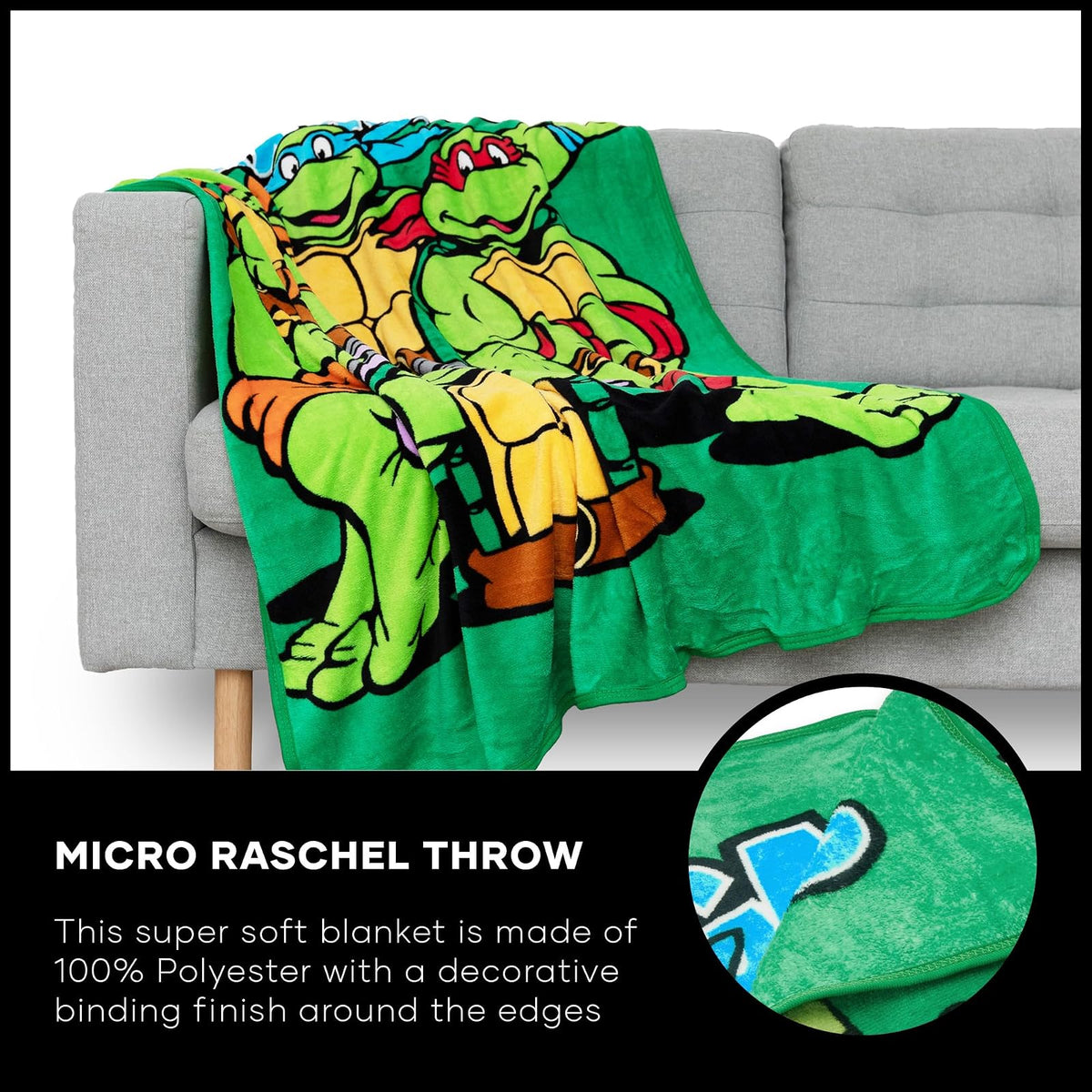 Northwest Nickelodeon - Manta de Forro Polar para Adolescentes Mutantes Ninja Turtles, Cowabunga Dudes, 46 x 60 Pulgadas
