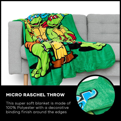 Northwest Nickelodeon - Manta de Forro Polar para Adolescentes Mutantes Ninja Turtles, Cowabunga Dudes, 46 x 60 Pulgadas