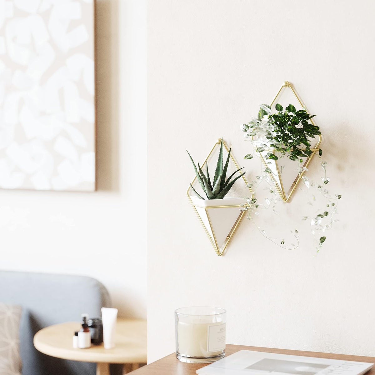 Umbra 470753-524 Trigg Hanging Planter Vase, Brass, Small, Latón