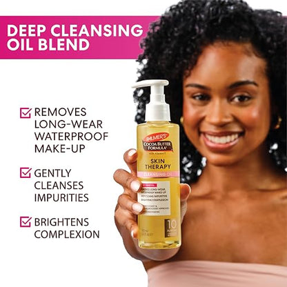 Palmer's Cocoa Butter Skin Therapy Cleansing Facial Oil, Limpiador y Desmaquillante Suave para el Rostro, Fragancia Rosa Mosqueta, No Comedogénico, Dermatológica y Oftalmológicamente Probado, 190ml