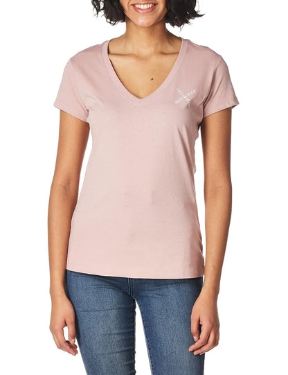 True Religion Crossed out Short Sleeve V Neck tee Camiseta Mujer