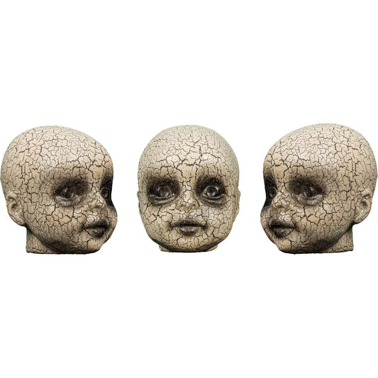 REV Cabezas de Muñeca Decorativas, Decoración de Halloween para Escenarios de Terror Psicológico o Casas Embrujadas