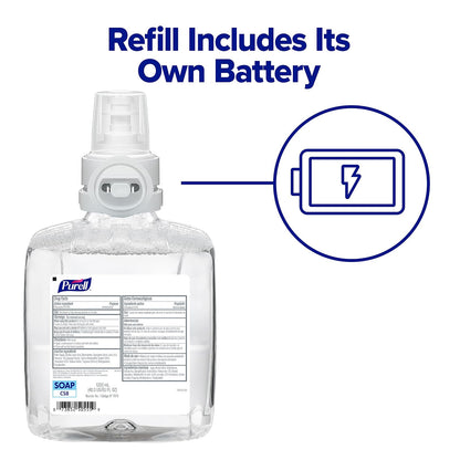 PURELL Brand Healthy Jabón de espuma suave, 1200 ml de repuesto de jabón de manos para dispensador de jabón sin contacto PURELL CS8 (paquete de 2) – 7874-02