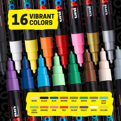 Posca Juego de rotuladores de pintura acrílica, fino