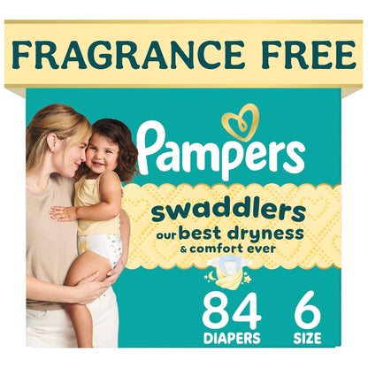 Pampers Swaddlers Pañal Desechable para Bebé, Ultra Absorbente - Talla 6 (84 Unidad)