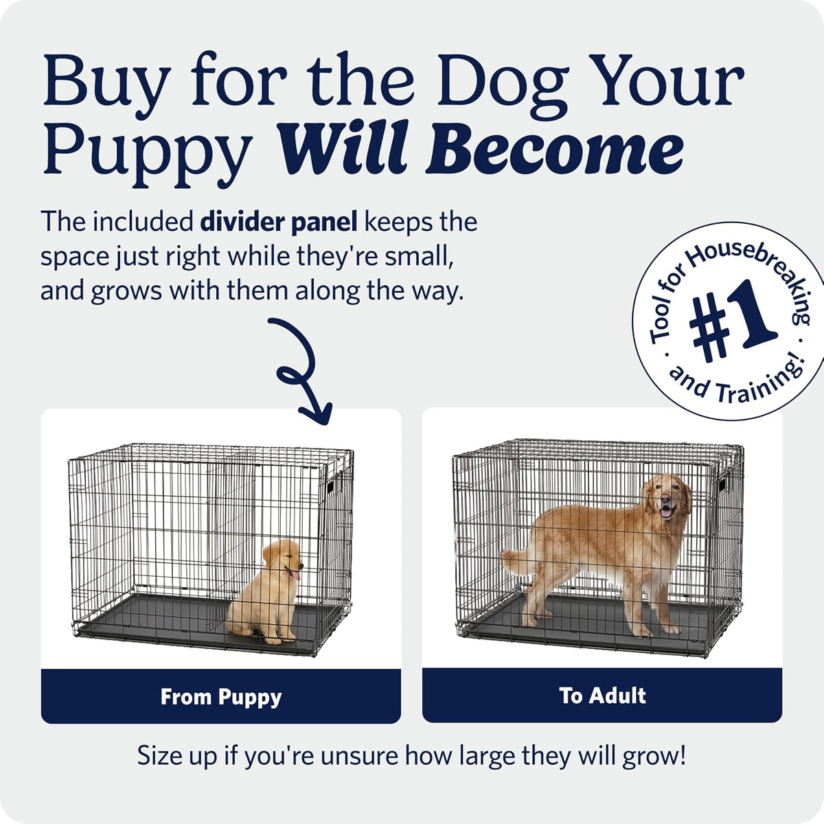 MidWest Homes for Pets Caja para perro iCrate de una y doble puerta mejorada, incluye sartén a prueba de fugas, pies protectores de suelo, panel divisor y nuevas características patentadas