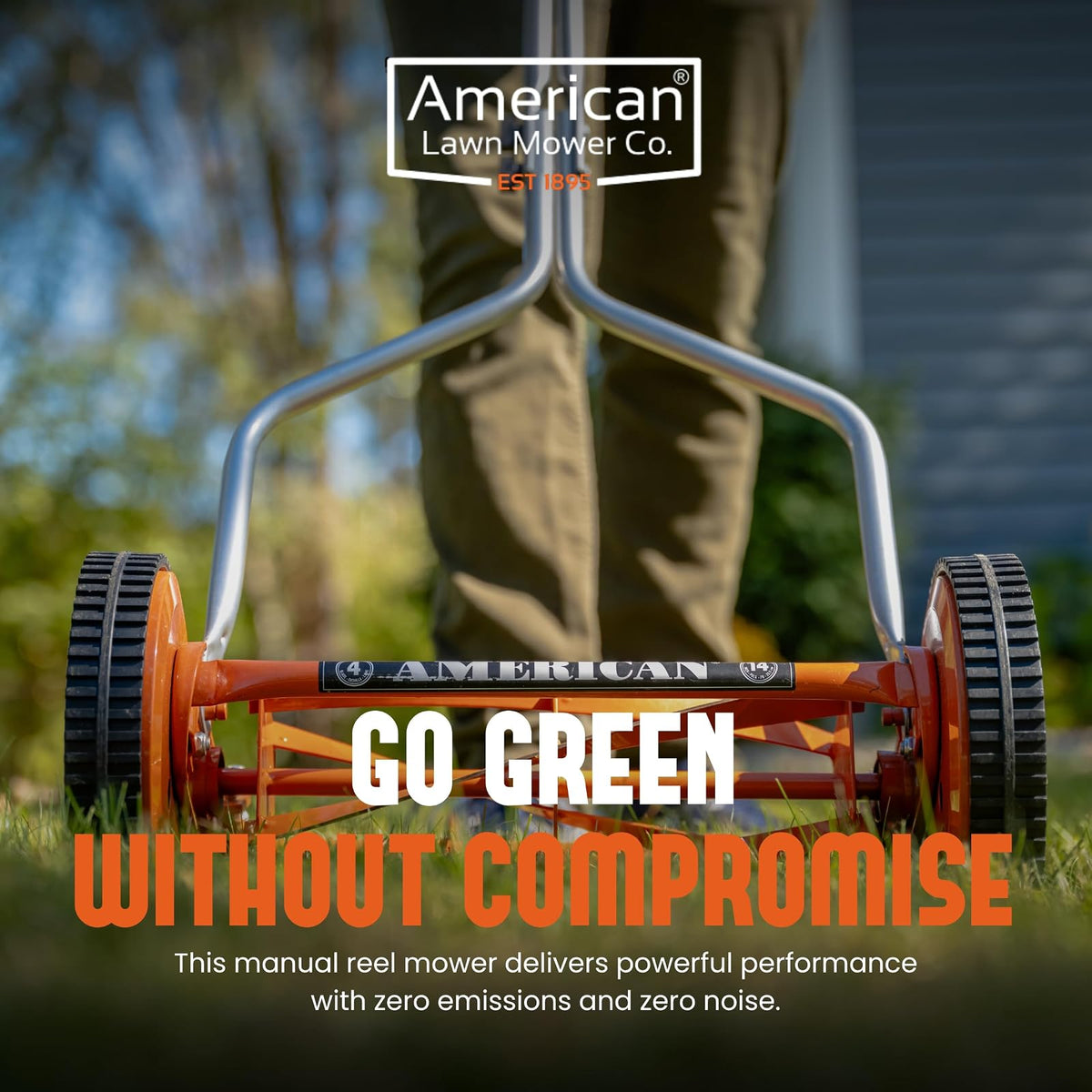 American Lawn Mower Company 1204-14 Cortacésped con Carrete de Empuje de 4 Hojas de 14 Pulgadas, Rojo