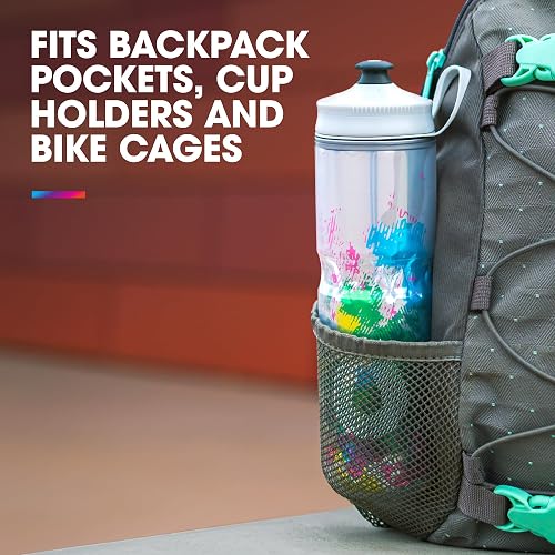 HydraPak - Botella polar - Botella de agua polar con aislamiento deportivo - Sin BPA, botella de deporte y bicicleta con mango (morado pulso, 600 ml / 20 onzas)