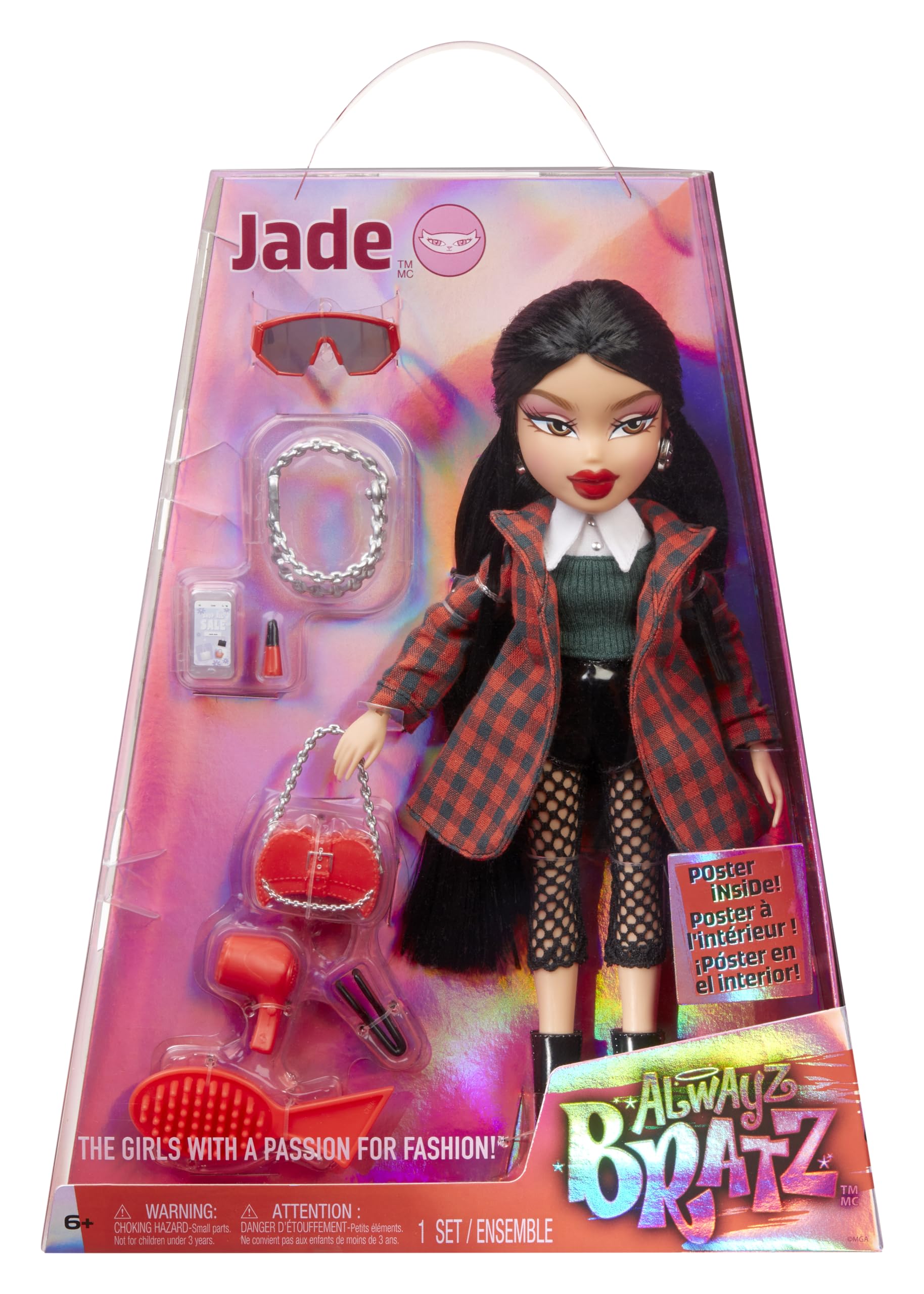 Bratz Alwayz - Muñeca Jade - Estilo Único con 10 Accesorios y Póster Exclusivo - Juguete para Niños y Niñas de 6+ Años