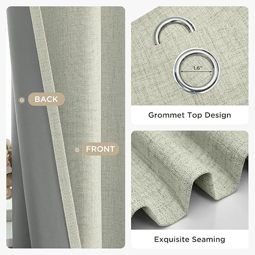 Joydeco Cortinas Opacas Beige Claro 42 x 72 Pulgadas 2 Paneles