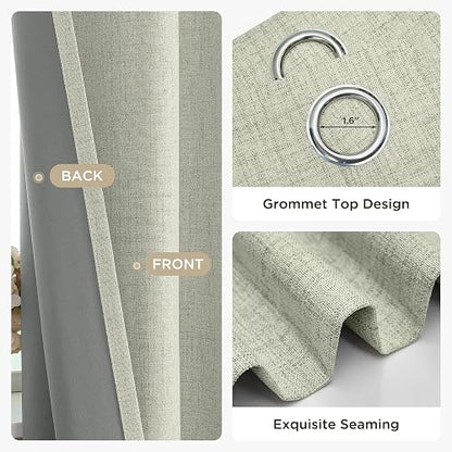 Joydeco Cortinas Opacas Beige Claro 42 x 72 Pulgadas 2 Paneles