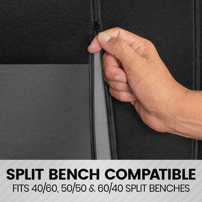 BDK PolyPro Fundas de Asiento Completas con Funda de Volante, Carbón sobre Negro, Banco Dividido, OS-312