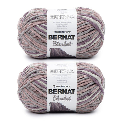 Bernat Blanket Estambre Chenille Súper Voluminoso, Paquete de 2 - Paquete de 2 - Purple Haze