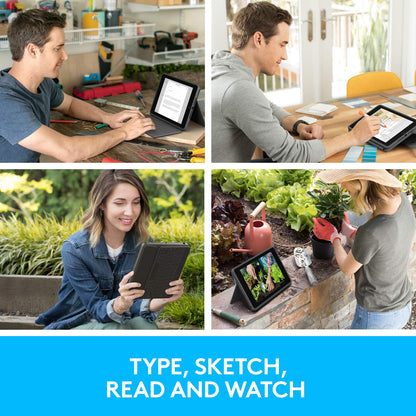 Logitech Rugged Folio para iPad (7.ª, 8.ª y 9.ª generación) Funda con Teclado Protectora con Smart Connector y Teclado a Prueba de Salpicadura - Negro