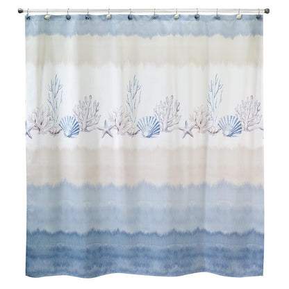 Avanti Linens - Cortina de Ducha de Tela, decoración de baño costero (colección Abstracta Costera, 72 Pulgadas)
