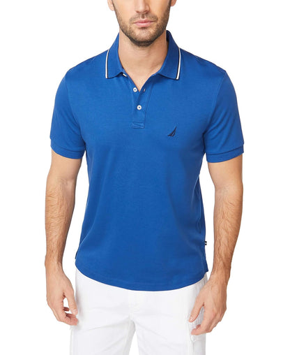 Nautica Polo de Manga Corta Ajuste Clásico para Hombre - Monaco Blue - CH
