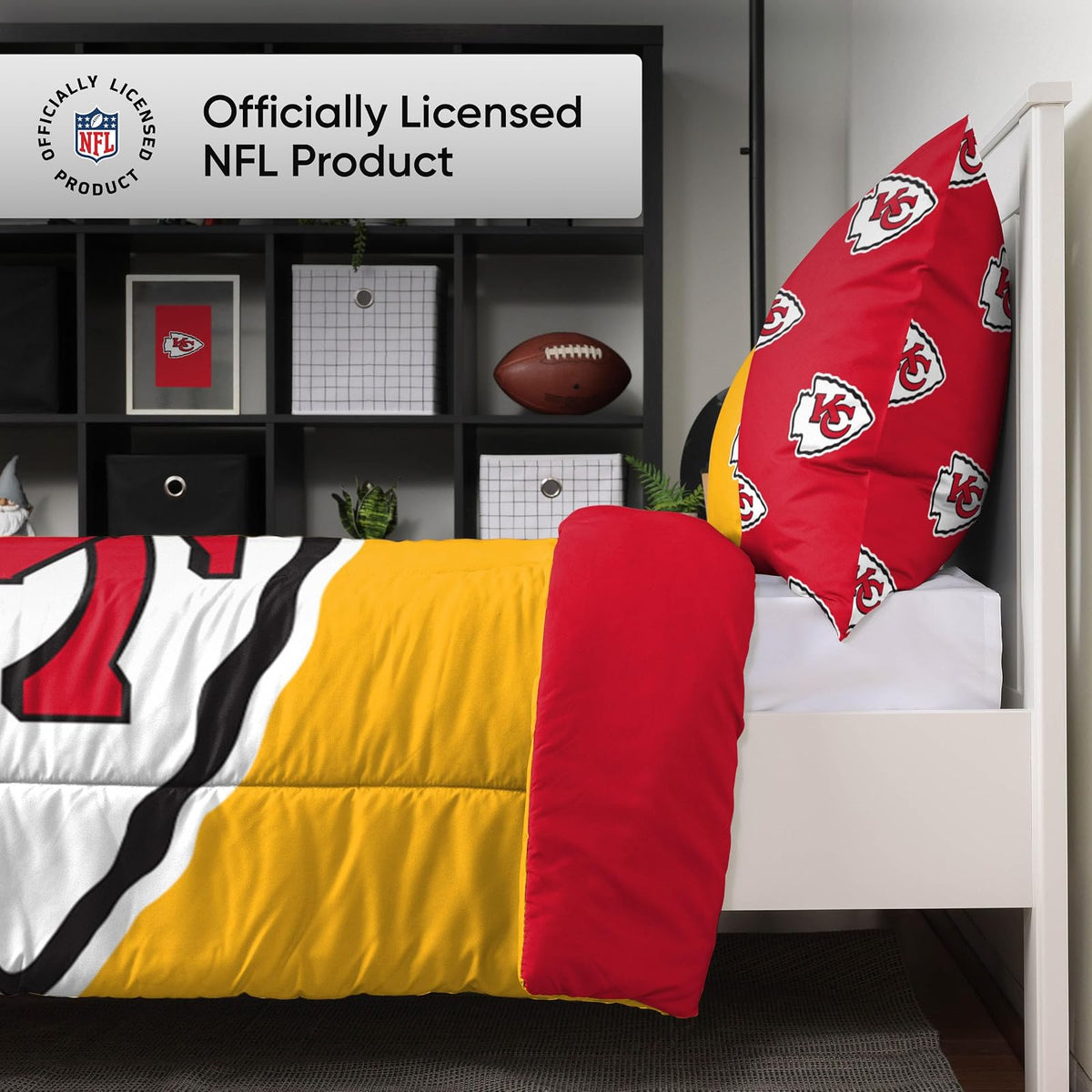 FOCO NFL - Juego de Ropa de Cama en una Bolsa de edredón de 3 Piezas con Logotipo del Equipo