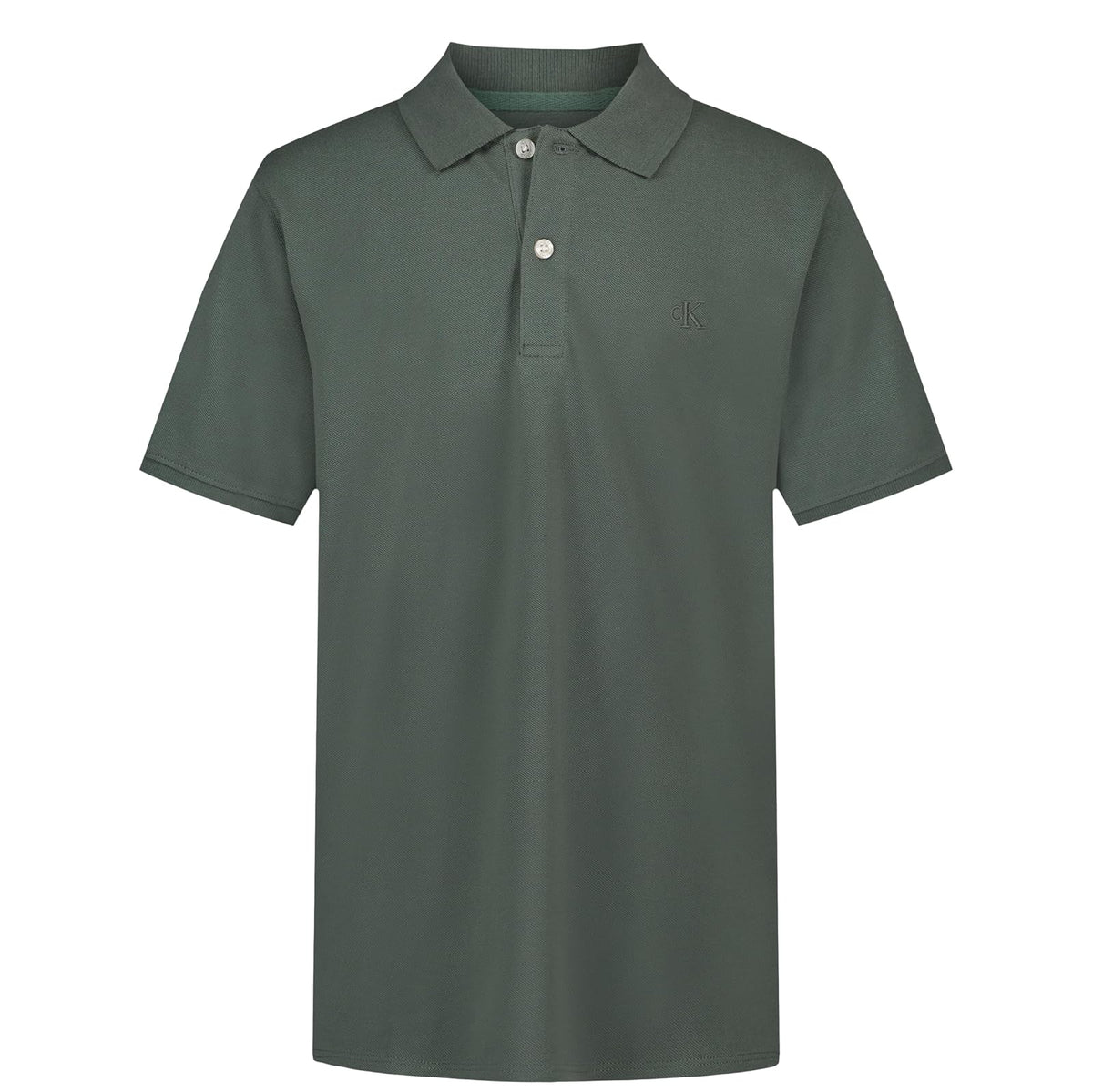 Calvin Klein Polo Manga Corta Marled Space Dye para Niño - Pino helado - 14-16