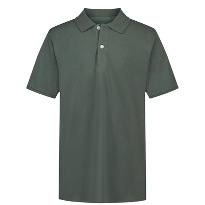 Calvin Klein Polo Manga Corta Marled Space Dye para Niño - Pino helado - 14-16