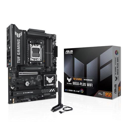 ASUS TUF Gaming B850-PLUS WiFi Tarjeta Madre AMD WiFi 7 para PC Gamer FPS | ATX, AMD AM5, PCIe 5.0 x16, VRM 14+2+1 (80A), 3 ranuras M.2 (1 PCIe 5.0), WiFi 7, LAN 2.5Gb, USB-C 20Gbps, DDR5 8000+ (OC)