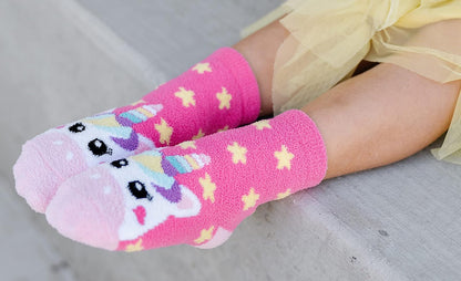 Jefferies Socks Slipper Socks Jefferies Socks - Calcetines de unicornio y arco iris coloridos para niña, paquete de 2, multicolor, XS Niñas