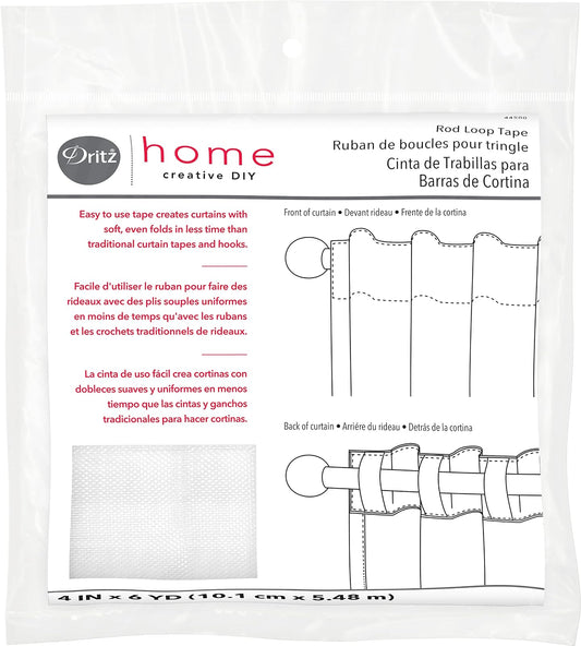 Dritz Home 44500 - Cinta de cinta tejida para barra, 4 pulgadas x 6 yardas, color blanco