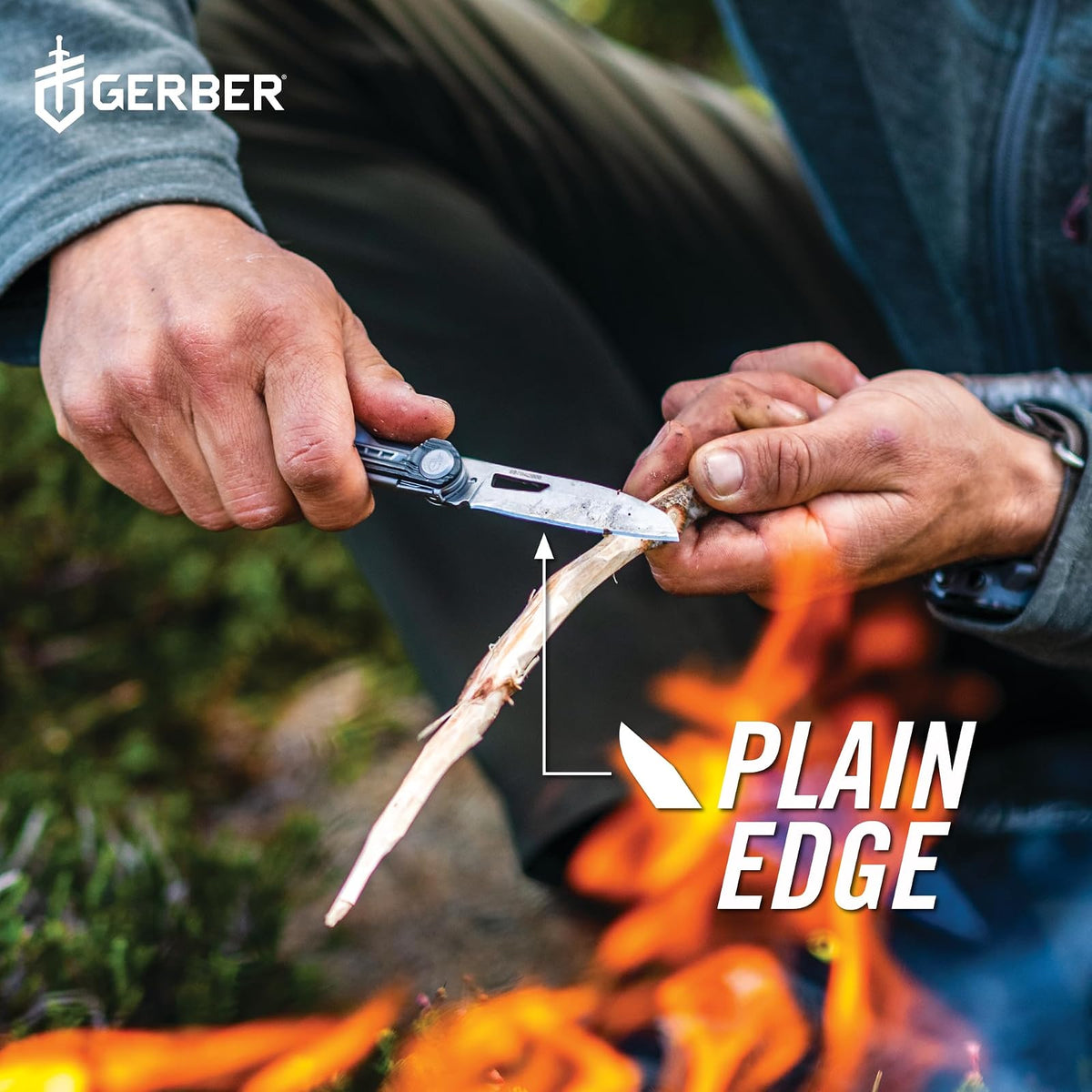 Gerber Gear - Cuchillo de bolsillo para brazo delgado con destornillador, abrebotellas, ónix