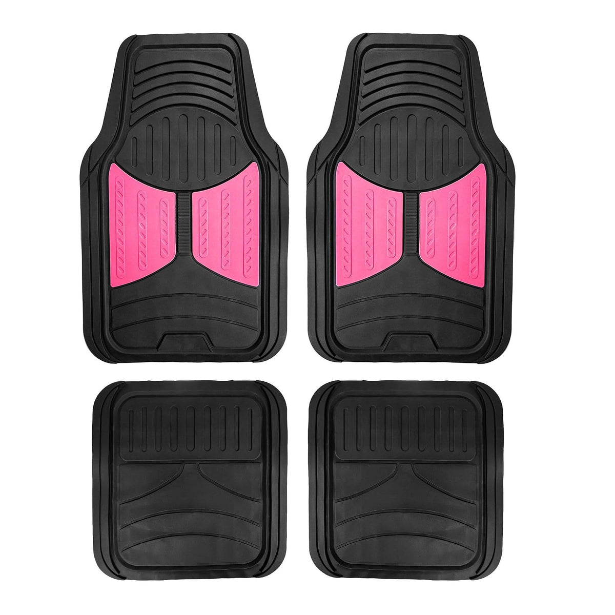 FH GROUP - Suelo de goma F11313PINK (juego completo de molduras rosas para adaptarse a las alfombrillas) - Rosado