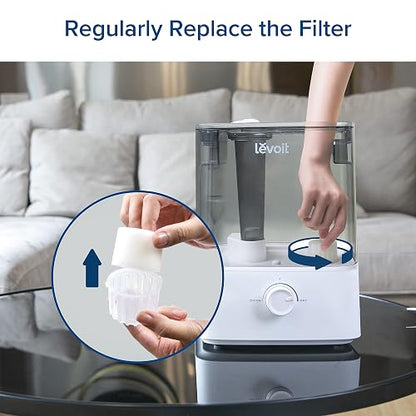 LEVOIT - Filtros de repuesto para humidificador de relleno superior, captura partículas para mejorar la eficiencia de humidificación, blanco, 18 x 24, 10 unidades (paquete de 1)