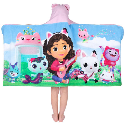 DreamWorks Gabby's Dollhouse - Toalla de Rizo de algodón Suave con Capucha, 61 x 127 cm, por Franco Kids