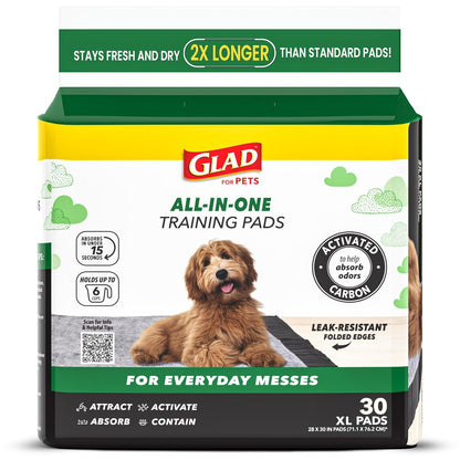 Glad for Pets Tapetes de Entrenamiento con Carbón Activado para Perro - Jumbo - 30 unidades