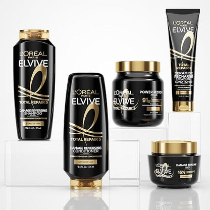 L'Oreal Paris Elvive Total Repair 5 Power Restore Tratamiento multiusos con 91 g de concentrado de reparación con proteína por frasco, 23 fl oz
