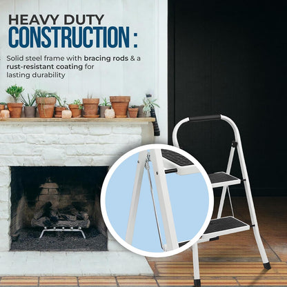 SIMPLI-MAGIC Escalera de escalón, Taburete ergonómico Plegable con Pedal Ancho Antideslizante, Multiuso para el hogar, Cocina y Oficina (Capacidad de 300 Libras)