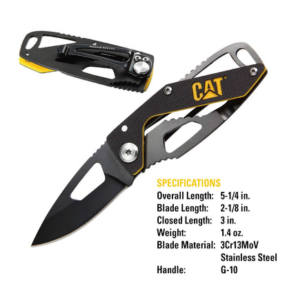 Caterpillar 980265-980265 - Compañero de bolsillo plegable para gato, herramientas de mano, cuchillos, cuchillos, cuchillas