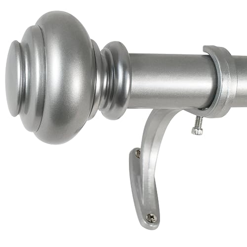 Decopolitan - Juego de Varillas de Tratamiento para urna de Ventana, 2.54 cm, Contemporáneo, Gris (Antique Silver), 72-144-Inch, 1