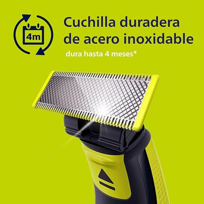 Philips OneBlade Kit de Repuesto con 3 Cuchillas y Accesorios para Cuerpo | Diseñado para cortar el vello, no tu piel | Durabilidad de hasta 4 meses de uso | 5 piezas | QP630/51