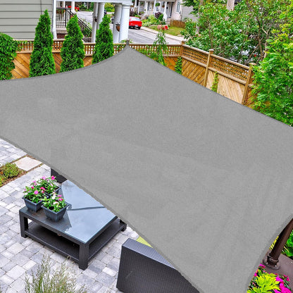 AsterOutdoor Toldo Vela Triangular para Patio, Bloqueo UV 95% - Gris - 8' x 12'