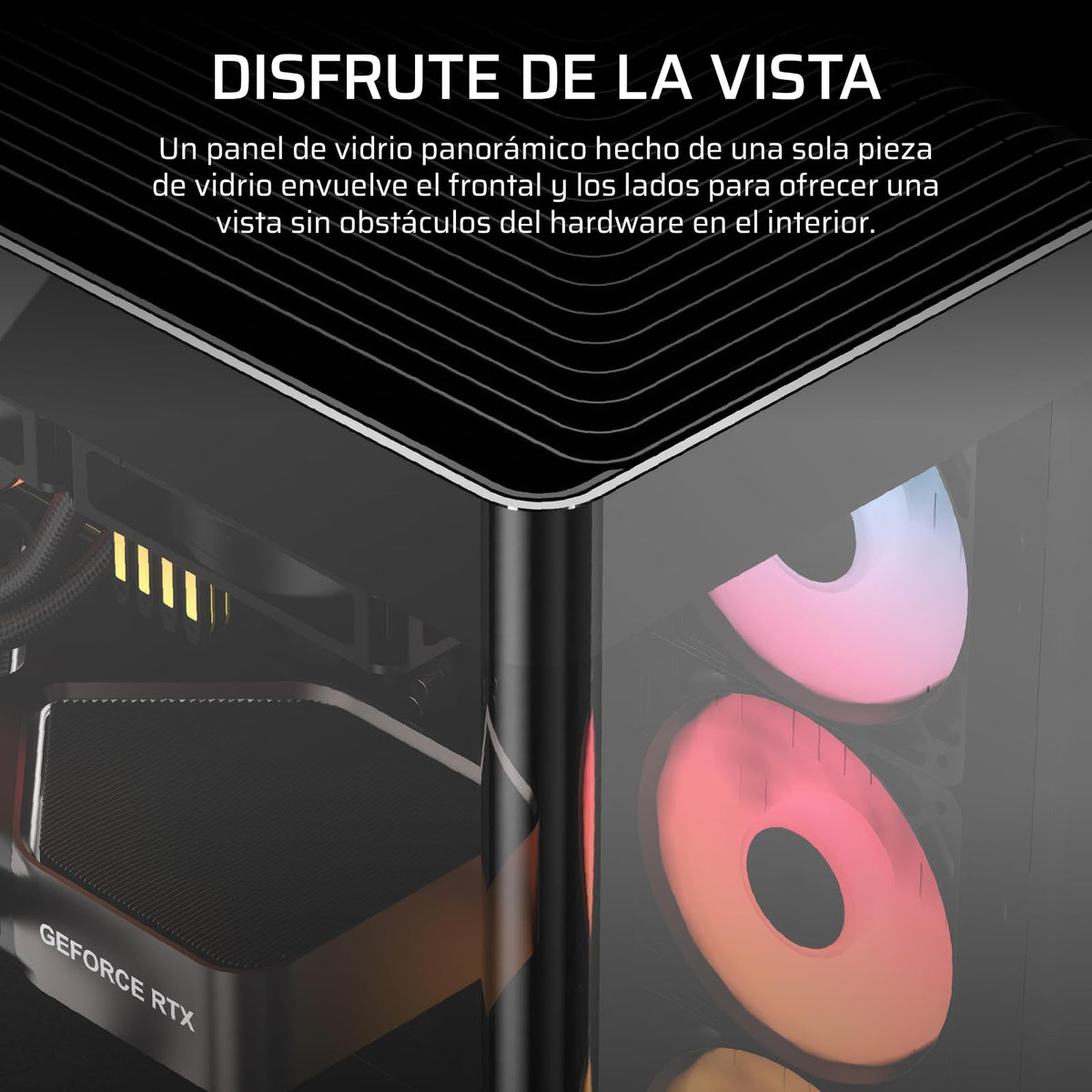 Corsair Frame 4500X RS-R ARGB Caja de PC Semitorre con Cristal Panorámico – Sistema de Montaje de InfiniRail, Capacidad para Dos radiadores de 360 mm, Incluye 3 Ventiladores RS120R – Negro
