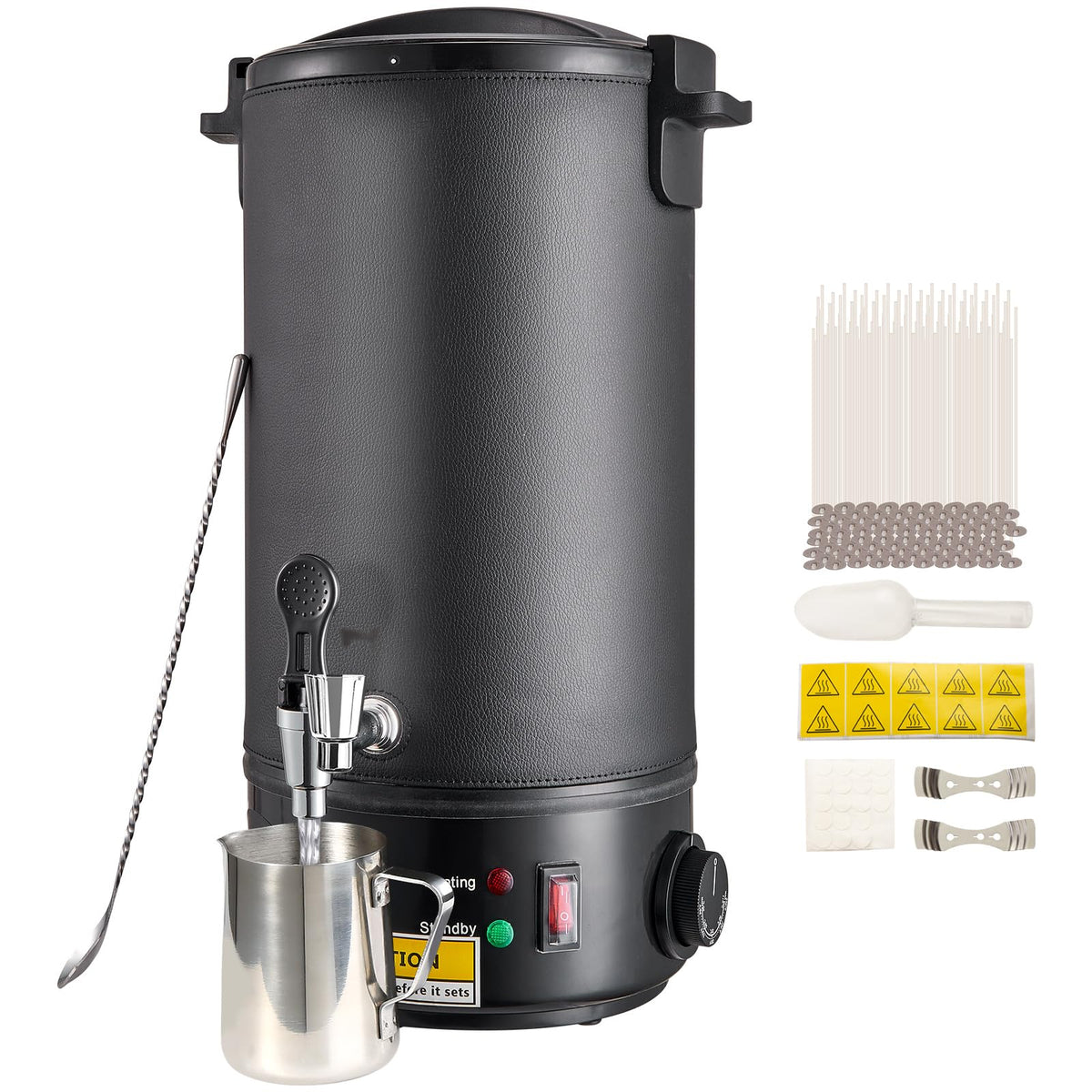 VEVOR - Melter de cera para hacer velas, 10 l extragrande de cera eléctrica, con boquilla de fácil vertido y control de temperatura de 9 niveles, fácil de limpiar para velas, jabón, crema, producción