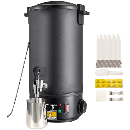 VEVOR - Melter de cera para hacer velas, 10 l extragrande de cera eléctrica, con boquilla de fácil vertido y control de temperatura de 9 niveles, fácil de limpiar para velas, jabón, crema, producción
