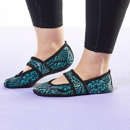 Nufoot Women's Betsy Lou Fuzzies Slipper Socks, X-Large, Blue Escape