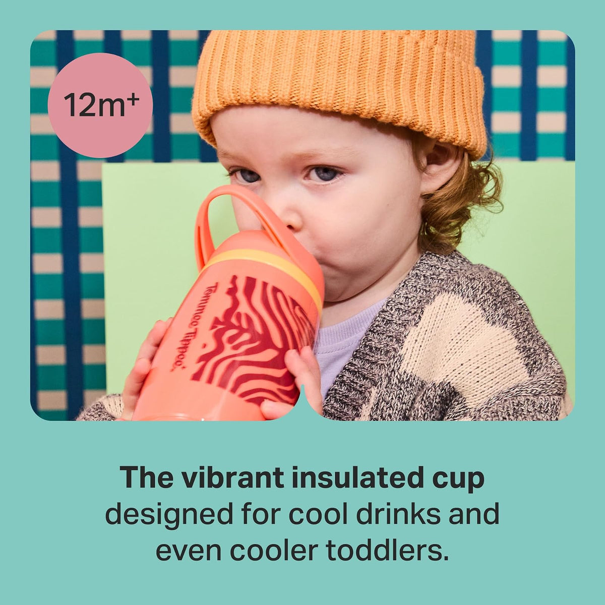 Tommee Tippee Vaso Entrenador Sporty, 1-3 Años, Antiderrames, Térmico | Paquete de 2, 266ml/9 oz, Popote de Silicón, Válvula Antiderrame, Naranja y Azul
