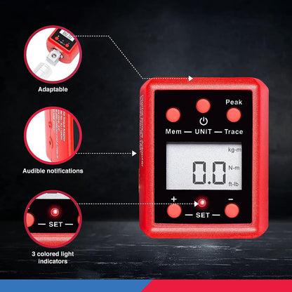 Neiko 20743A - Adaptador de par digital de 3/4 pulgadas, 158-80 pies-lb, convertidor de llave dinamométrica digital/adaptador de llave dinamométrica, ajuste de par de alertas, calibrar llaves dinamométricas y analógicas