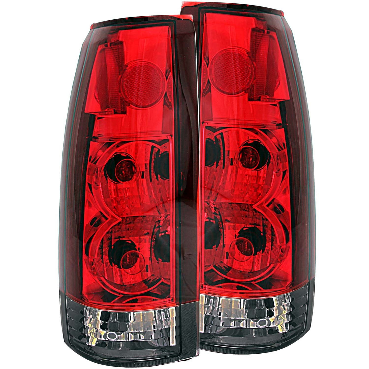 AnzoUSA 211157 - Luz trasera para camión Chevrolet GM, color rojo y humo (vendido en pares)
