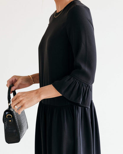 The Drop Vestido de Cintura Caída Para Mujer, Negro, por @jaceyduprie